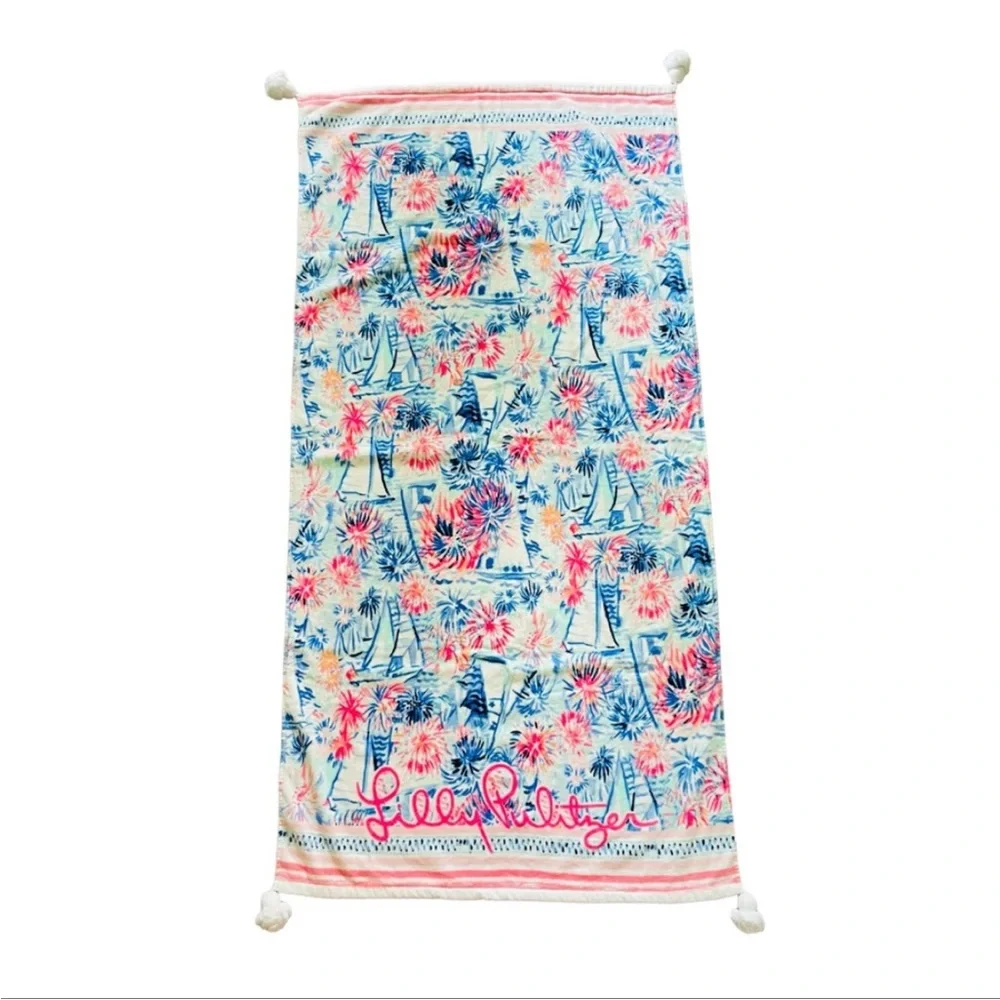 New! LILLY PULITZER TASSEL Beach Bath Towel